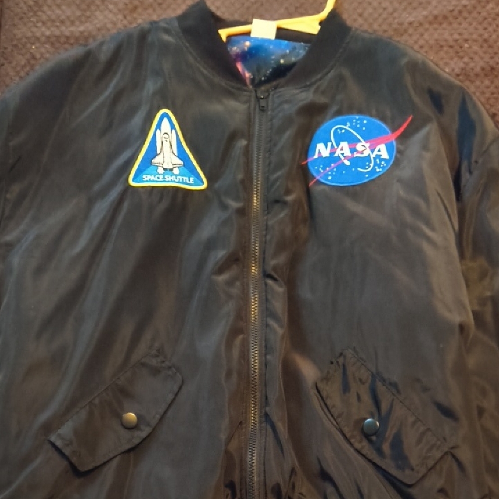 Spirit Black Bomber Jacket with Space Patches